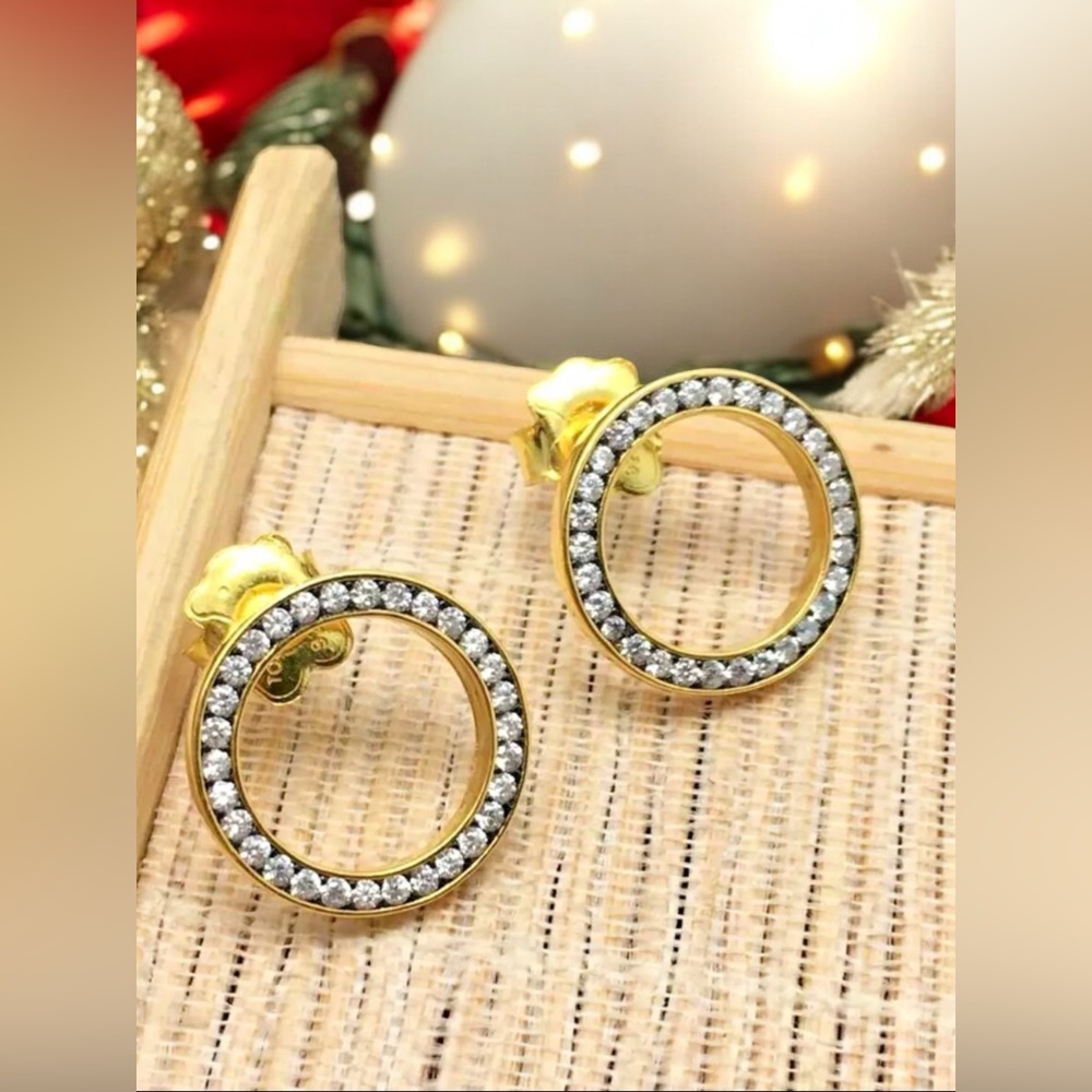 Nocturne disc Earrings in Silver Vermeil Earring size: 1.5 cm.
